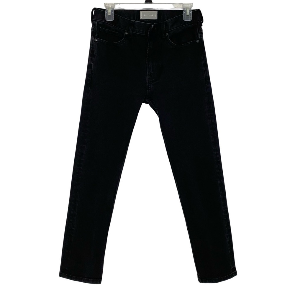 Everlane Jeans Womens 26 XS High Rise Regular Black Slim Straight Soft Stretch